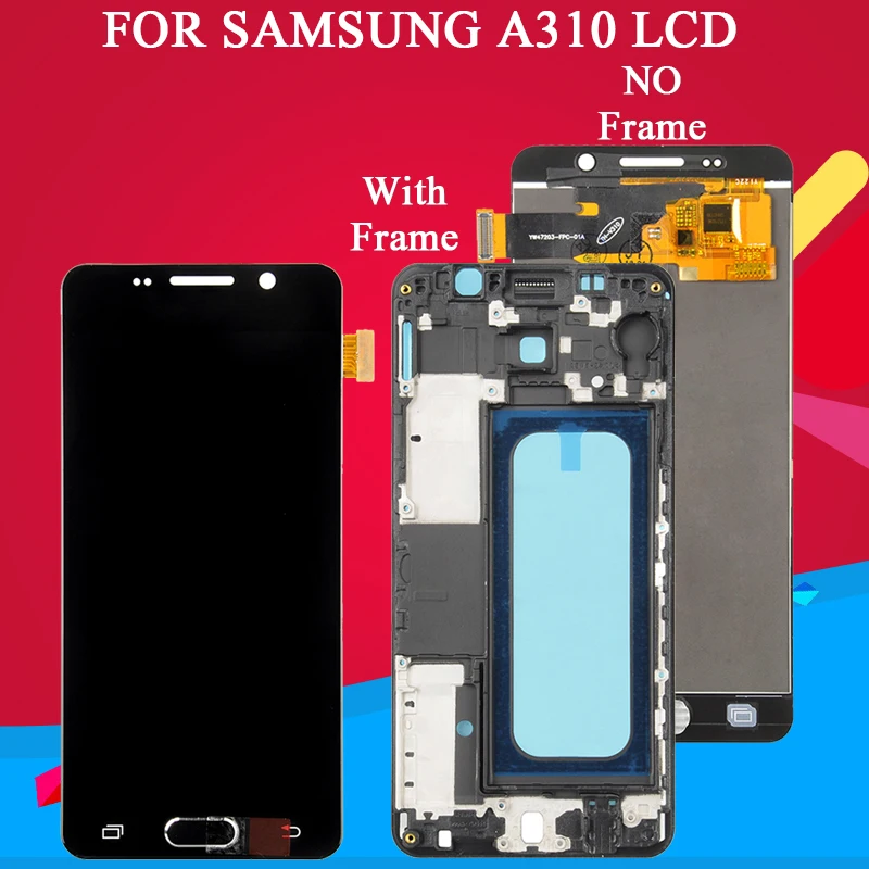 

A3 2016 Display For Samsung Galaxy A310 LCD With Touch Screen Digitizer Assembly A310F Display Free Shipping+Tools