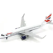 1/400 Diecast Alloy British Airline Embraer ERJ-190 Aircraft Scale Airplane Model Exquisite Gift Collection Home Decoration
