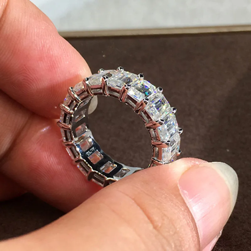 18 К Золотое кольцо 8ct D Цвет VVS Moissanite кольцо с бриллиантами обручальное кольцо с национальным сертификатом 008