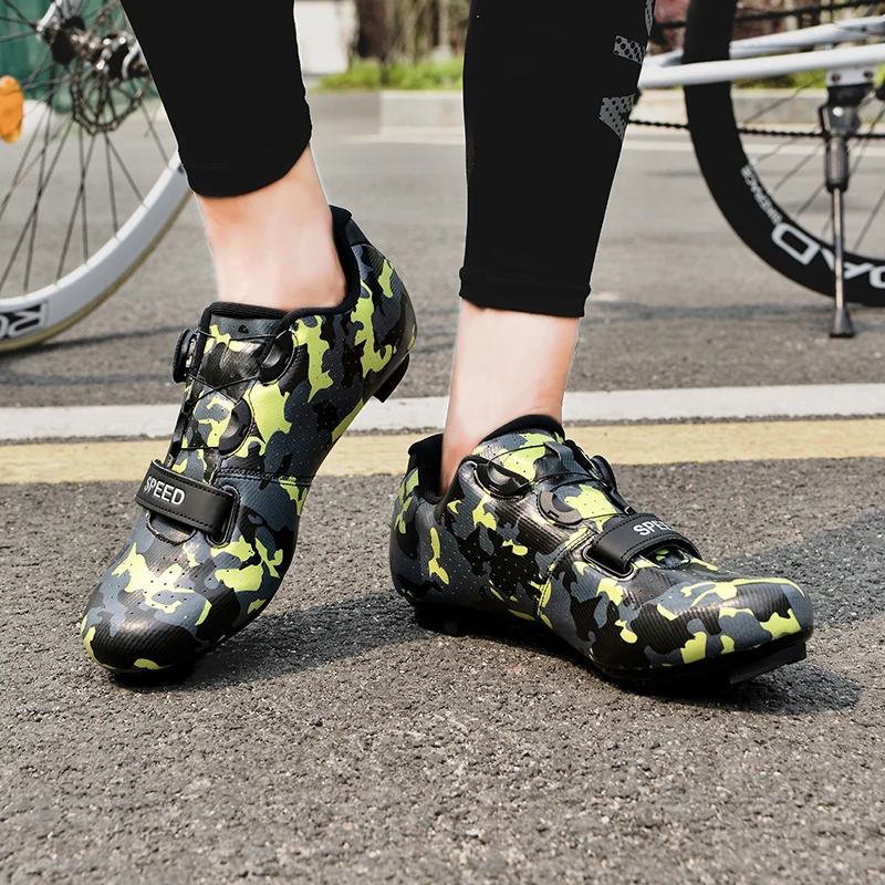 Hot Style MTB Flat Cycling Shoes Men Outdoor Racing Road Bike SPD Cleat Shoes Professional Self-Locking Bicycle Sneakers Unisex