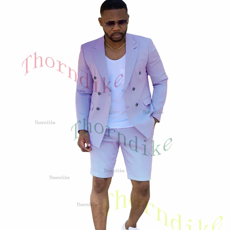 Thorndike Newest Men Suits 2 Pieces Fashion Khaki Wedding Suits For Men Plus Size Blazer Dress Groom Tuxedo Jacket T1366