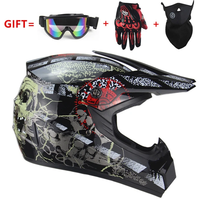 Envoyer 3 pièces Cadeau Casque moto Enfants Casque tout-terrain