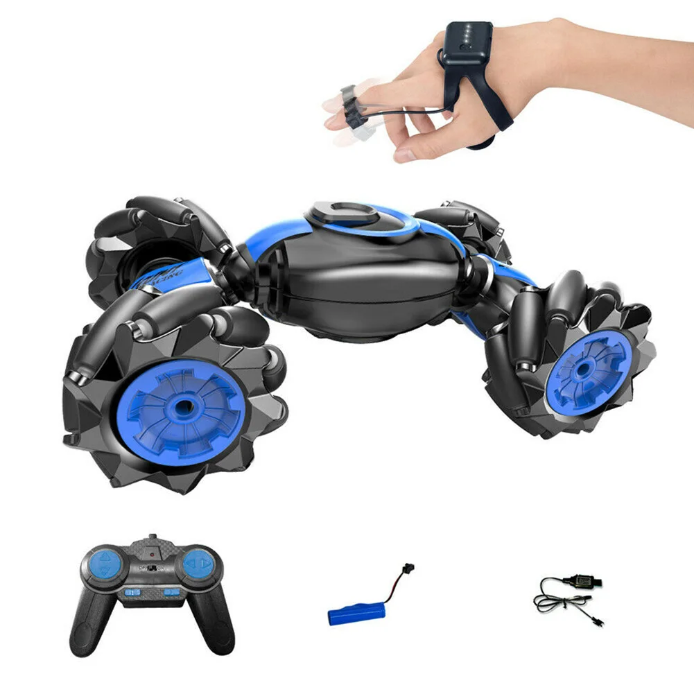 2.4GHz Twisting Vehicle RC Car Transforming Stunt Toy Remote Control 4 Channels Mini Smart ABS Gesture Sensing USB Rechargeable