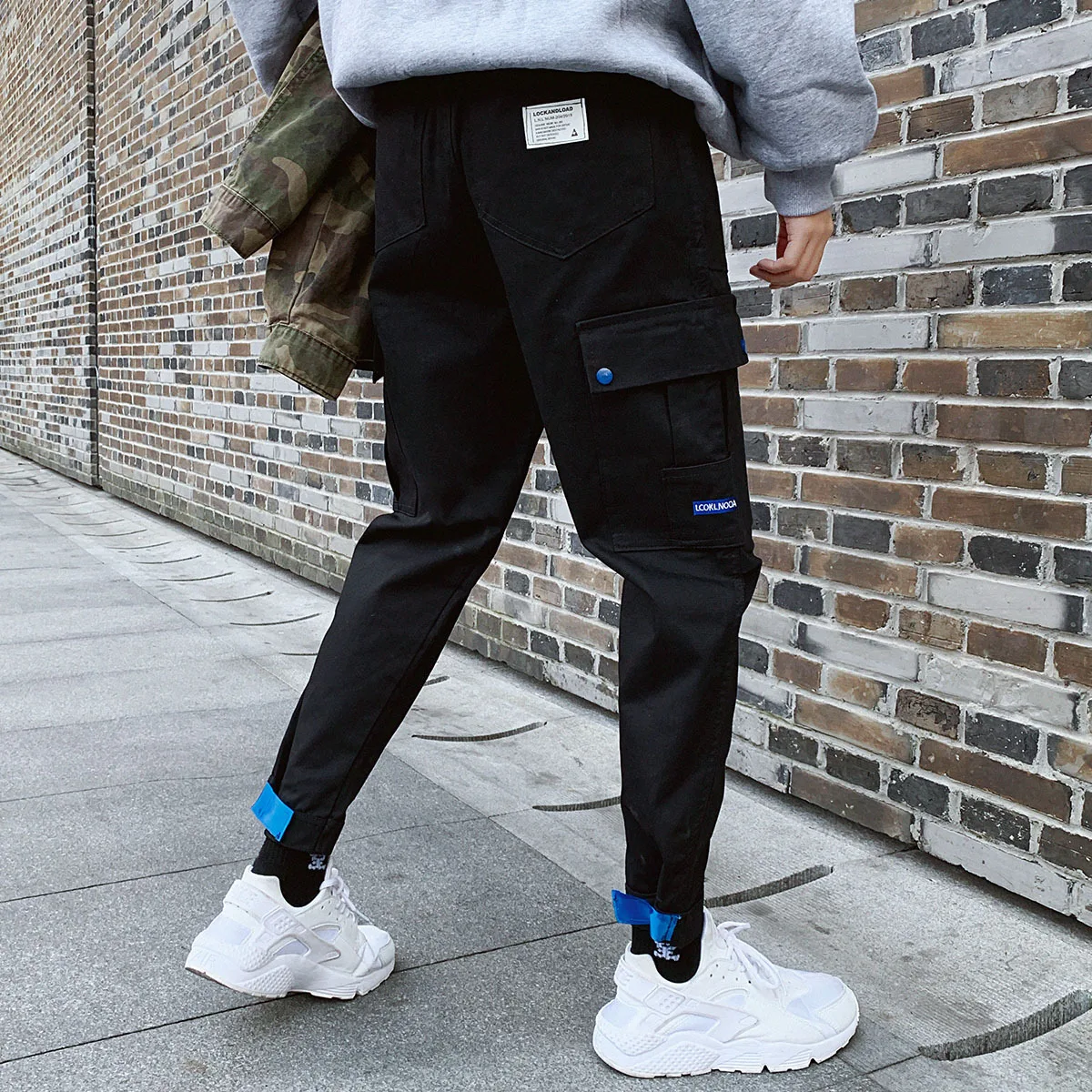 

Summer Thin Section Bib Overall Men Popular Brand Casual Pants Korean-style Trend Loose-Fit Skinny Sports Men's Beam Feet Long P