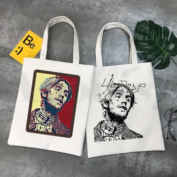 

Rip Lil Peep Aesthetic Rapper Cry Baby Graphic Girls Fashion Casual Pacakge Hand Bag Hipster Cartoon Print Shopping Bags