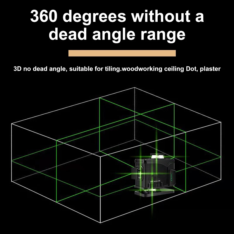 16 зеленых линий лазерный уровень 3D самонивелирующийся 360 горизонтальный и вертикальный крест Открытый Мощный лазерный луч линии