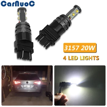 

2pcs 3157 20W Car LED Light Blub P27 T25 Car Fog Light Brake Tail Light Backup Parking Light For Hyundai Honda Toyota Nissan Kia