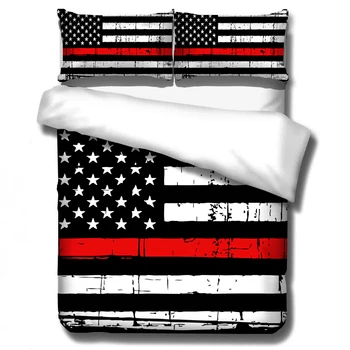 

2020new 3D American Flag Printed Bedding Set King Size Geometric Duvet Cover Home Textiles Bedclothes 2/3pcs Polyester Bedspread