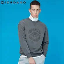 Giordano мужской джемпер из натурального хлопка вышивкой сделанной из двухсторонний ткани dare to dream на груди, имеет круглый вырез под шею,а так же несколько цветовых решений