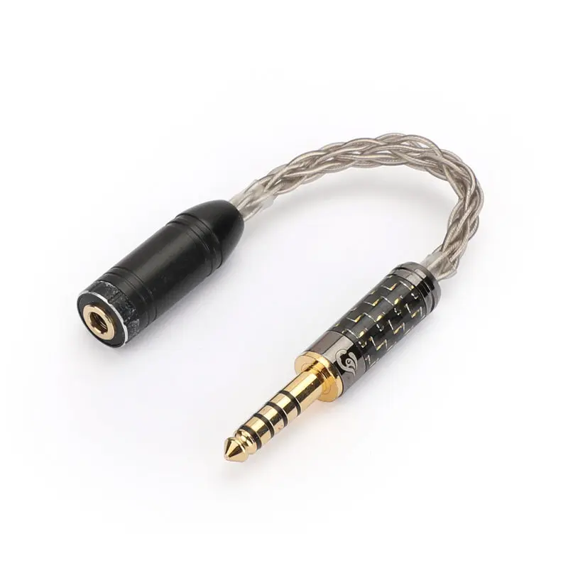 Black Artudatech ручной работы Adpter 8 Core аудио шнур 3,5 мм Женский до 4,4 мм Мужской HIfi музыкальный плеер штекер от 3,5 до 4,4 кабель - Цвет: Black