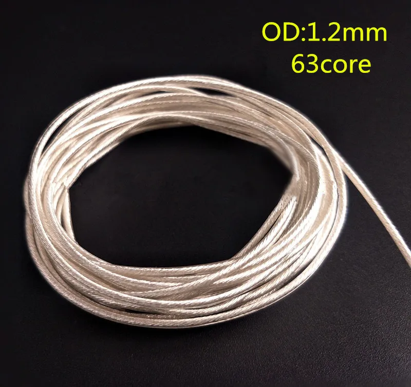 

50meters 1.2mm oxygen-free copper silver plated wire 63core