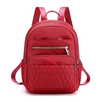 

2020 New High Capacity High School Shoulder Bag Qulaity Lozenge Waterproof Shoulder Bags Nylon Solid Color School Girl Backpack