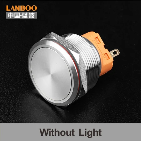 LANBOO с фокусным расстоянием 25 мм антивандальный кнопочный переключатель с подсветкой металла переключатель - Цвет: Without LED