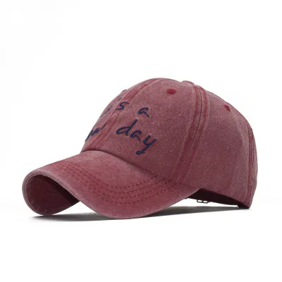ITS A NEW DAY! Embroidery Cap Cotton Swag Snapback Hats For Men Women Hip Hop Fitted Baseball Caps - Цвет: Red