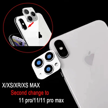 

50pcs Metal Camera Lens Second Change For iPhone 11 Pro Max Glass Protector Ring Cover For iPhone X XS MAX Sticker Fake Camera