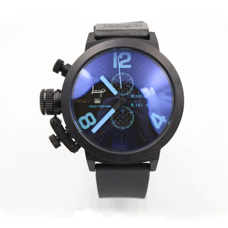 Men luxury watch sapphire glass U style Automatic Self Wind movement Luminous needles boat AAA+ black wristwatches | Наручные часы