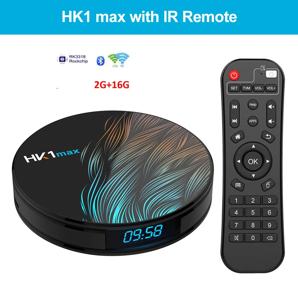 Медиаплеер HK1 MAX 10 шт. Android или 11 2 ГБ/4 ГБ 16/32/ 64 четырехъядерный процессор RK3318 4G/Φ Wi-Fi