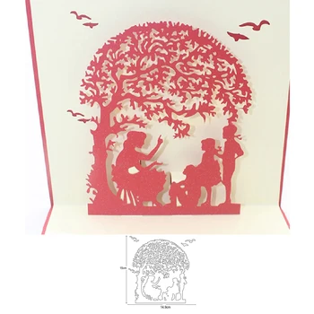 

Metal Cutting Dies DIY Etched family under big tree Dies mould Craft Paper Card Making Scrapbooking Embossing die stencils