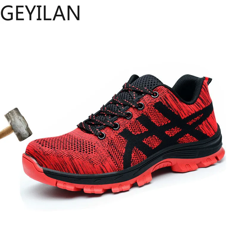 

Hot indestructible Safety Shoes Mens Steel Toe Covers Working Shoes Breathable Summer Tooling Boots Work Protect Footwear H349