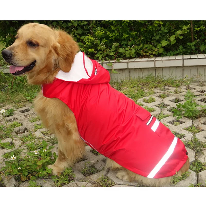 Плащ для собак водонепроницаемая куртка отражательная Одежда для средних и больших собак 3XL-5XL 3 цвета
