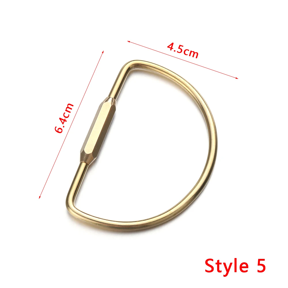 Creative Portable Brass Keychain Portable Unique DIY Craft Tools Whistle Ruler Key Ring Pendant Jewelry Keychain Accessories - Цвет: 5