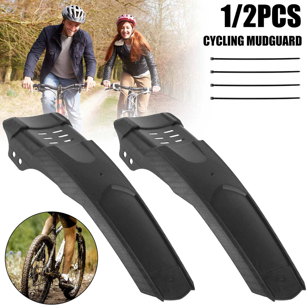 2PCS Front Rear Bicycle Mudguard MTB Bike Fender Mountain Bike Carbon