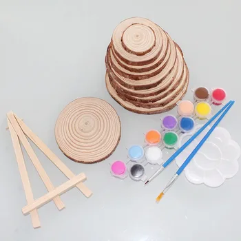 

9-20cm Handmade DIY Natural Round Wood Slices Circles With Tree Bark Log Discs For Diy Crafts Painting Photograph Decoration 1PC