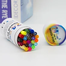 24 цвета, двойная линия, маркеры, кисть, ручка, школьные товары для рукоделия, используются для рисования, живописи, манги и дизайна