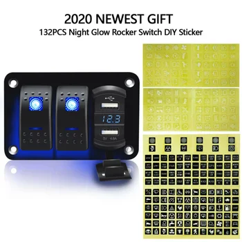 

Toggle Rocker Panel Switch Dual USB Charger For Car Enclosed Boat Marine