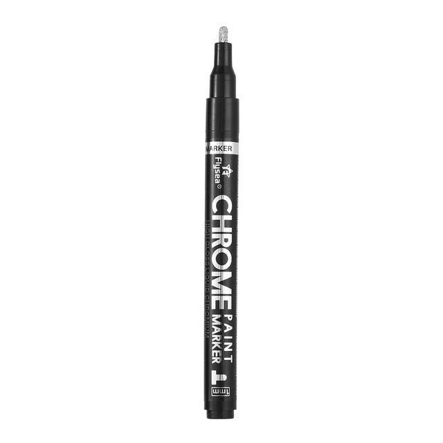 Chrome Silver Metallic Marker Round Toe Fine Tip 0.7mm 1mm 3mm DIY Craft  Waterproof Liquid Mirror Finish Permanent Paint Marker Pens -  Denmark