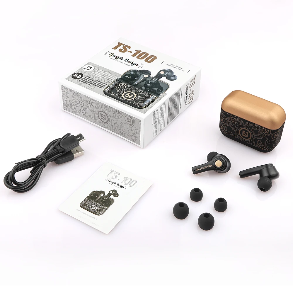 BONOLA TWS Wireless Bluetooth Headset 5.0 Sport Waterproof Earbud Earphone with Microphone for iPhone 12/12Mini Xiaomi Samsung