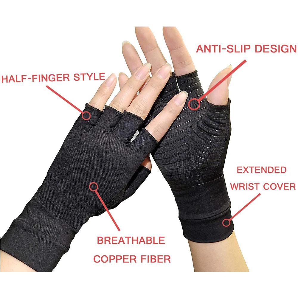 1 Pair Compression Arthritis Gloves for Women Men Joint Pain Relief Half Finger Brace Therapy Wrist 1 1 Pair Compression Arthritis Gloves for Women Men Joint Pain Relief Half Finger Brace Therapy Wrist 4