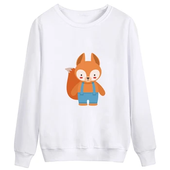 

2019 Autumn Winter squirrel Printed Outdoor Sweatshirt Men Sweatshirt White Cotton Casual Casual Hoodie Outwear
