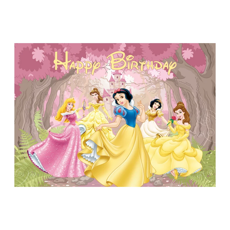 디즈니 공주 파티 생일 배경 Decors 비닐 헝겊 파티 배경  샤워 용품 Cinderelia Sofia Snow White