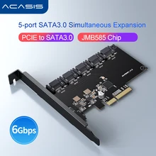 Acasis PCIE SATA 3,0 Expansion Karte 5/10 Ports 6Gb SATA 3,0 PCIeX4 Karte PCIe Zu SATA Controller Karte JMB585 chip