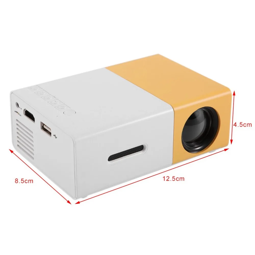 YG300 профессиональный мини-проектор Full HD1080P домашний кинотеатр светодиодный ЖК-проектор видео медиаплеер проектор желтый и белый США