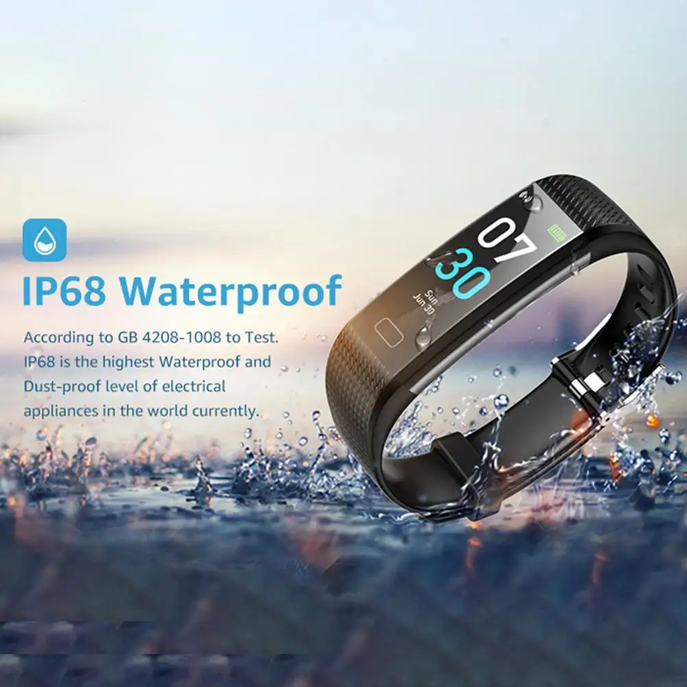 S5 Sports Smart Wristband  Watch Heart Rate Blood Pressure and Body Temperature Monitoring Ip68 Waterproof Bracelet Men 's Women