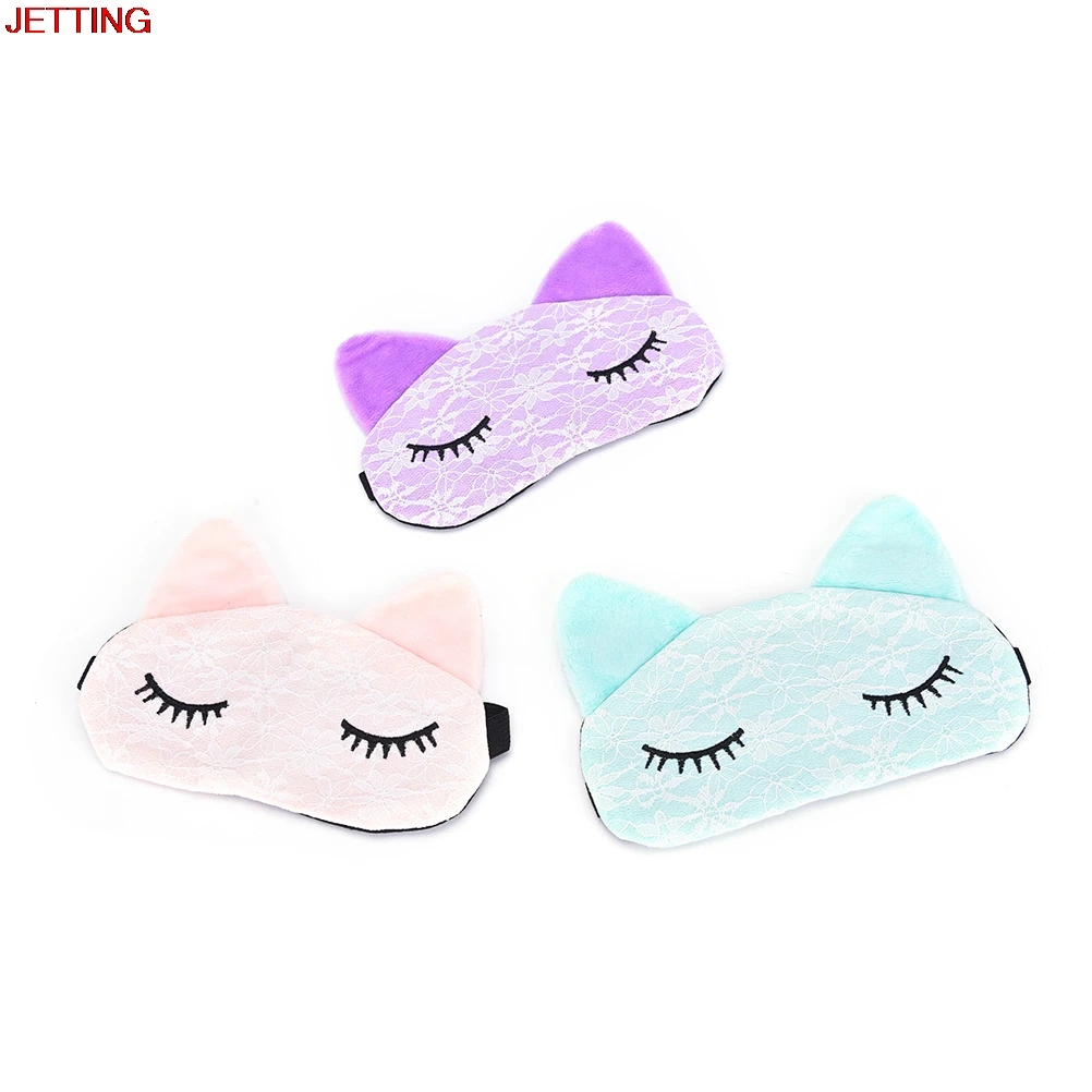 JETTING-Hot Microfiber Eye Mask Cartoon Lace Eyeshade Sleeping Mask Cover Eyepatch Blindfolds To Shield The Light Health Care