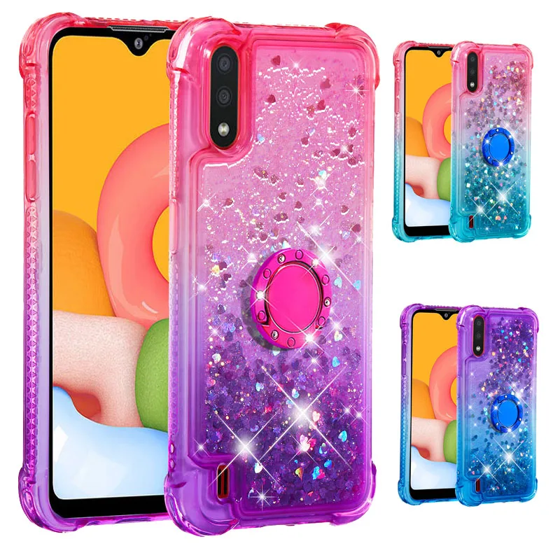 

For SamSung A01 Case Fashion Glitter quicksand high quality TPU Shockproof Stand Back Cover For SamSung A01 A015 A01 Phone Case