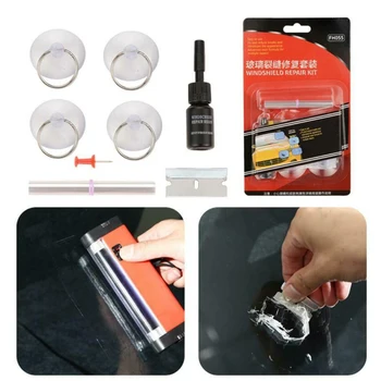 

Set Glass repair tool Fillers Adhesives Sealants Auto Kit For Chip&Crack Restore