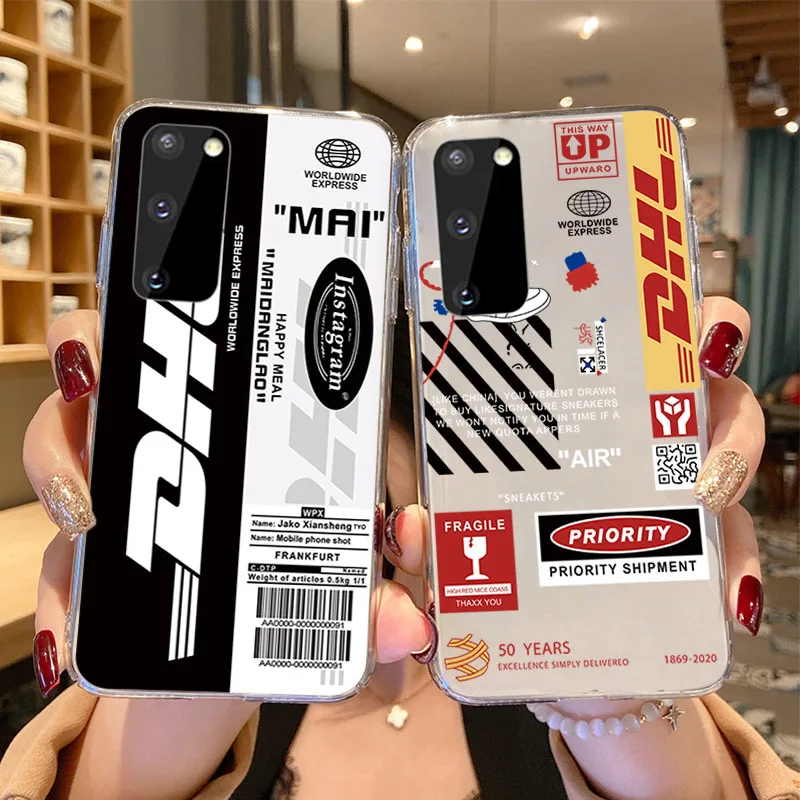 DHL Express Soft Phone Case For Samsung S21 Plus S20 Ultra S10 Lite S9 Note 20 10 Pro 9 8 50th Anniversary Edition Label Cover | Мобильные