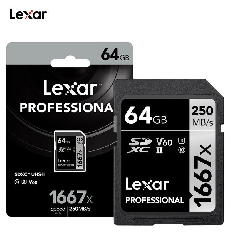 Оригинальная Lexar 32 Гб sd-карта 1000x150 Мб/с 128 Гб карта памяти 1667X64 ГБ карта SD класс 10 картао де Мемория UHS-II U3 SDHC SDXC
