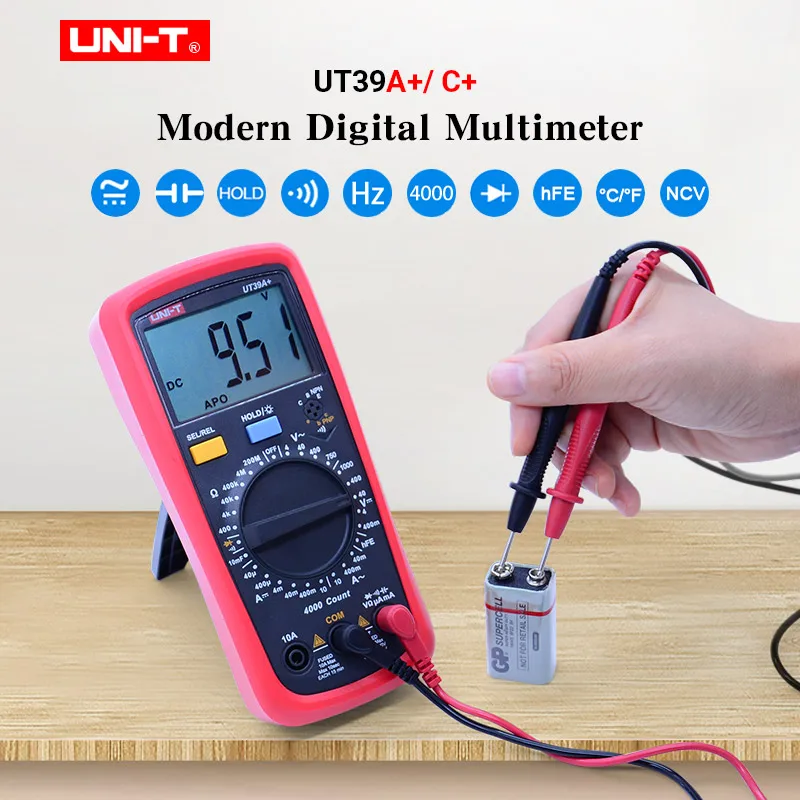 Цифровой мультиметр UNI T UT39A + UT39C AC DC измеритель напряжения Измеритель
