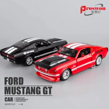 

1:32 high simulation Ford GT-1967 car model simulation 4 door open sound and light pull back toy car model decoration for gifts