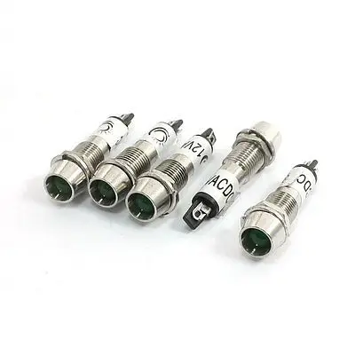 DC 12V 7,5 мм резьба зеленый пилот лампы Индикатор сигнальный светильник 5 шт