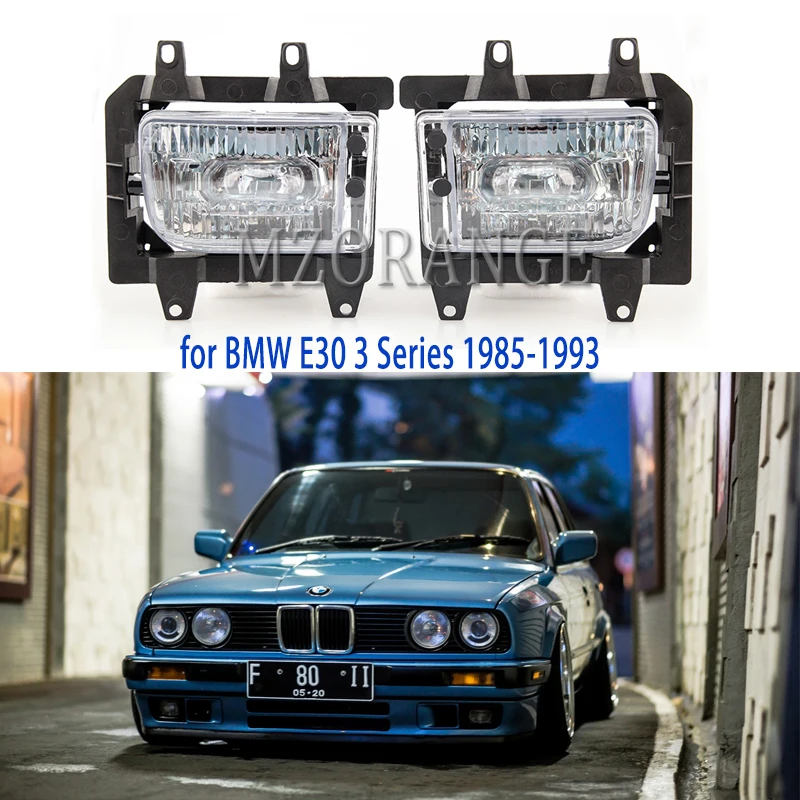 

Fog Lights For BMW E30 1985-1993 3 series 318i 325i 2Pcs Front Bumper fog lamps Crystal Clear fog Lamp Case cover DRL fog light