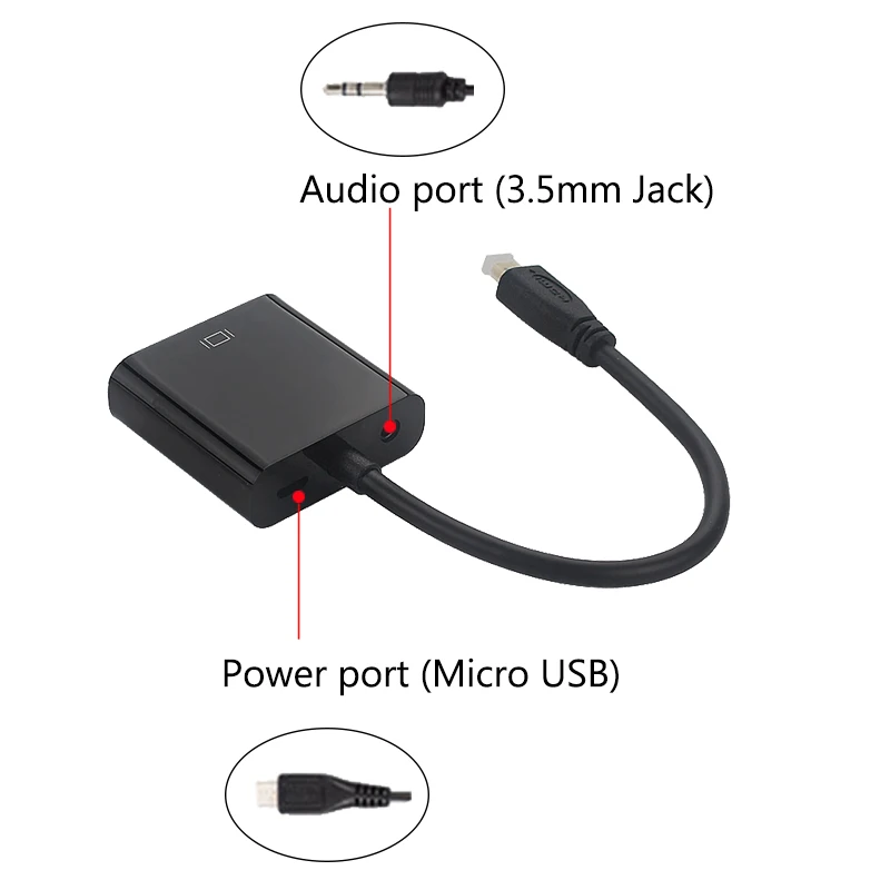 Преобразователь Micro HDMI в VGA переходник для кабеля Папа мама 3 5 мм аудиоразъем и