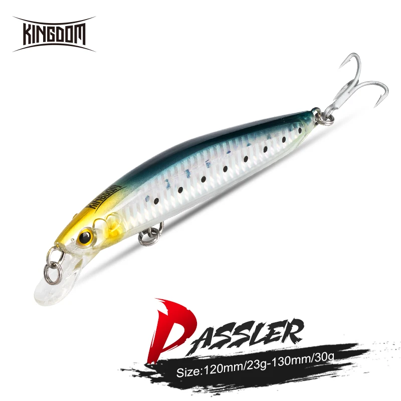 

Kingdom Sea Fishing Lures Jerkbaits Minnow Saltwater 120mm/23g 130mm/30g Floating Artificial Bait Good Action Wobblers Hard Lure