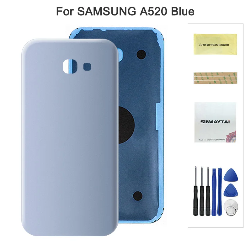 A520 Blue Задняя Батарея сзади Стекло чехол для Samsung Galaxy A3 A5 A7 A320 A520 A520F A720 Батарея чехол наклейка для корпуса - Цвет: A520 Blue