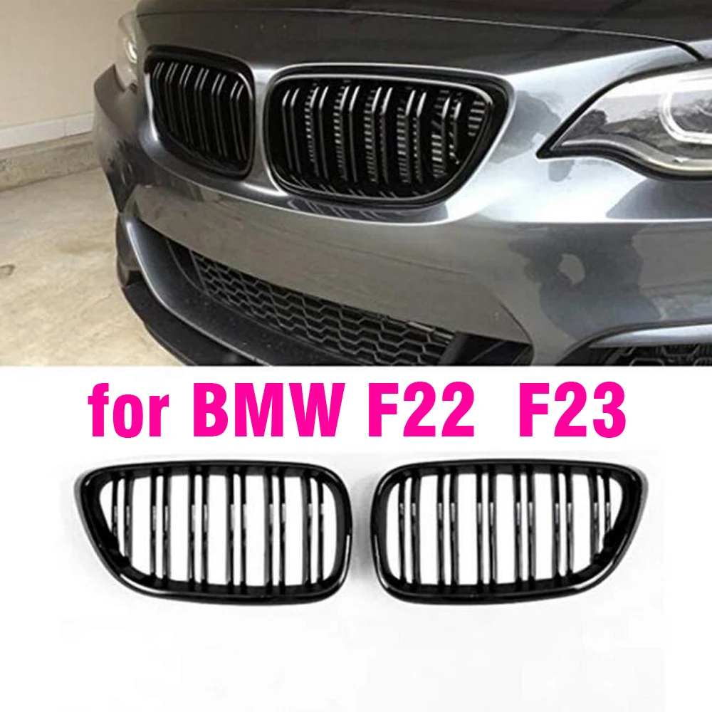 Shining Black Dual Slat Front Hood Kidney Grilles Grill Compatible for ...
